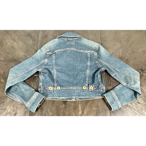 Levi Strauss Girls' Blue Jeans Jacket Cropped Size M 10-12YRS Big Kid EUC - Picture 11 of 12